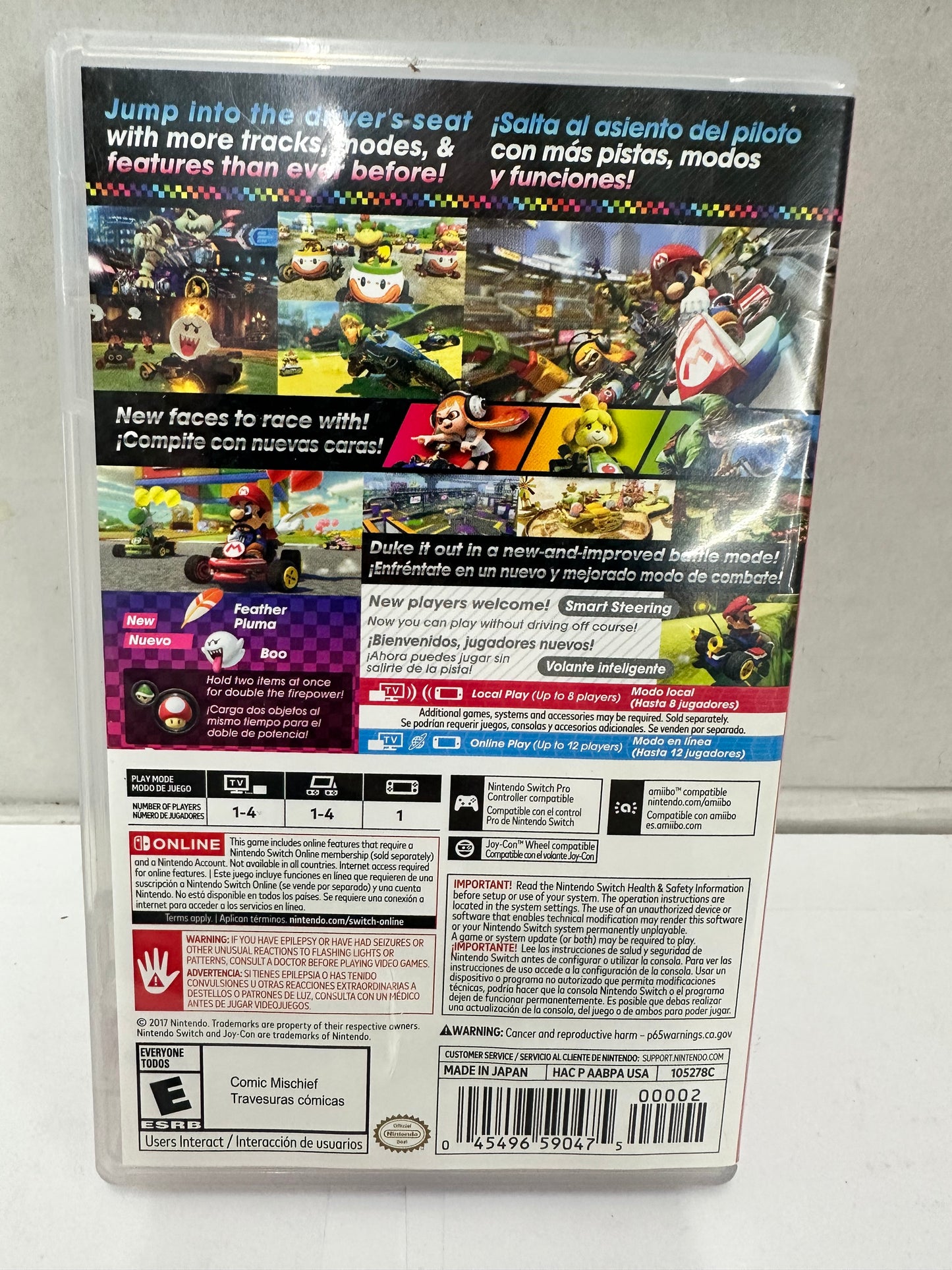 Nintendo Mario Kart 8 Deluxe Switch Game w/ Case [Tested and Working]