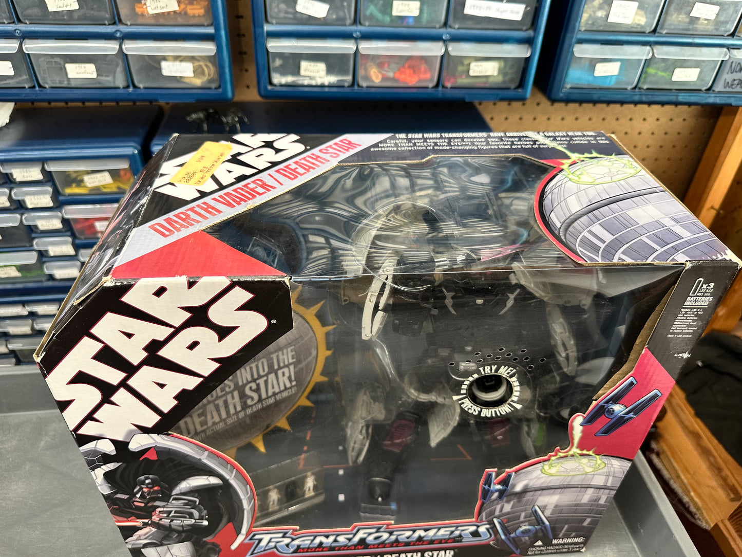 Transformers Star Wars Darth Vader Death Star Figure 2007 Hasbro NEW- Electronic