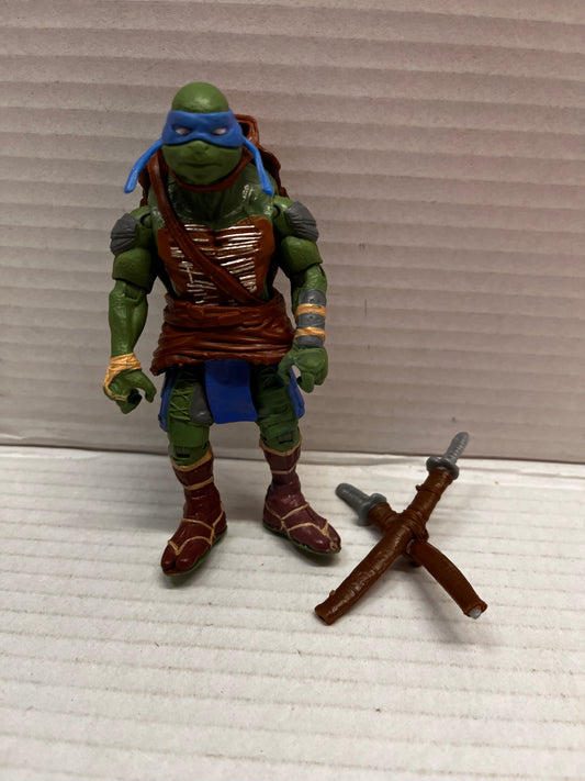 2014 TMNT Leonardo Teenage Mutant Ninja Turtles 11” Movie Figure WITH 2 SWORDS