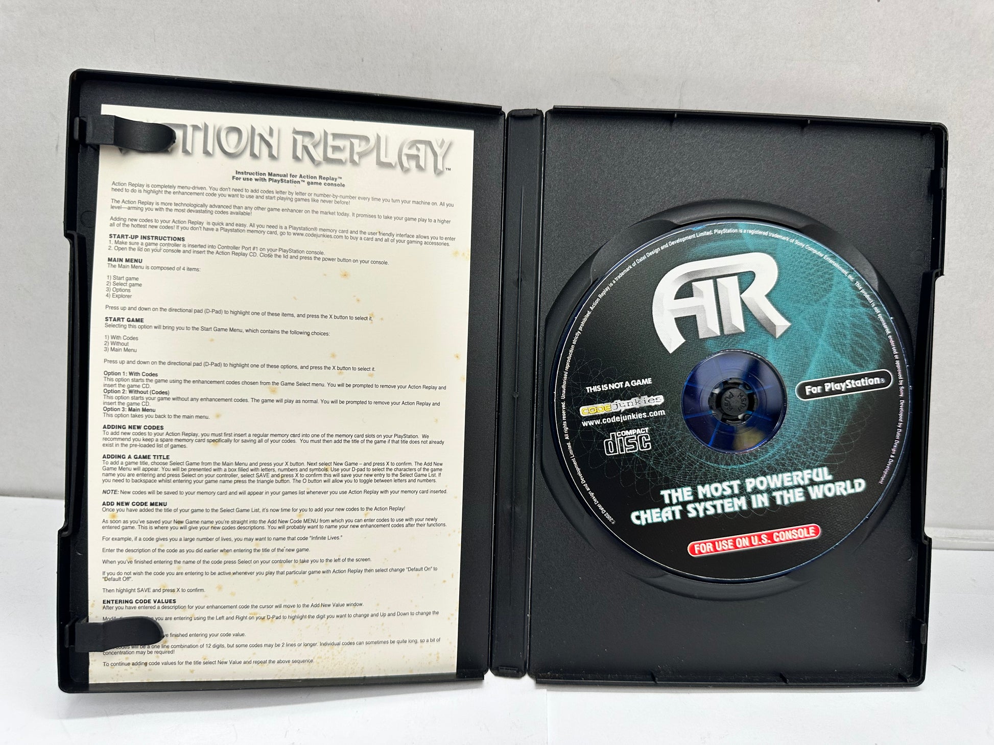 Action Replay Disc (PlayStation 1, PS1, PSX, PSone) w/Manual – Toys R Ross