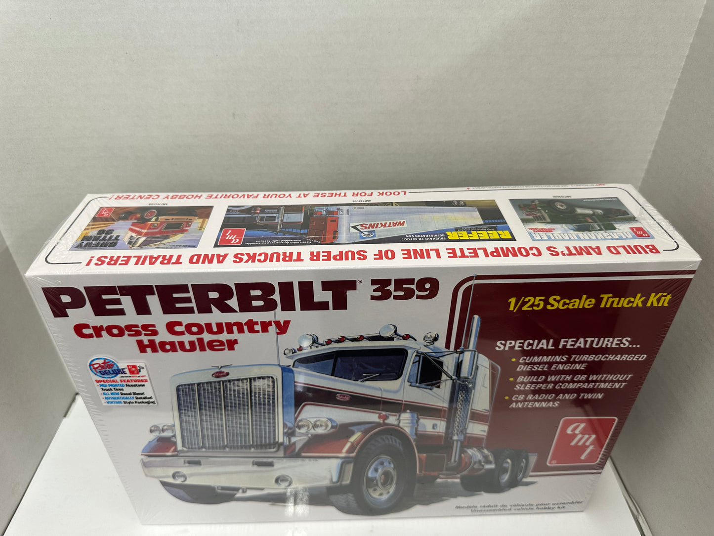 AMT #1477M 1/25 Scale Peterbilt 359 Cross Country Hauler Updated Kit 2025 Sealed