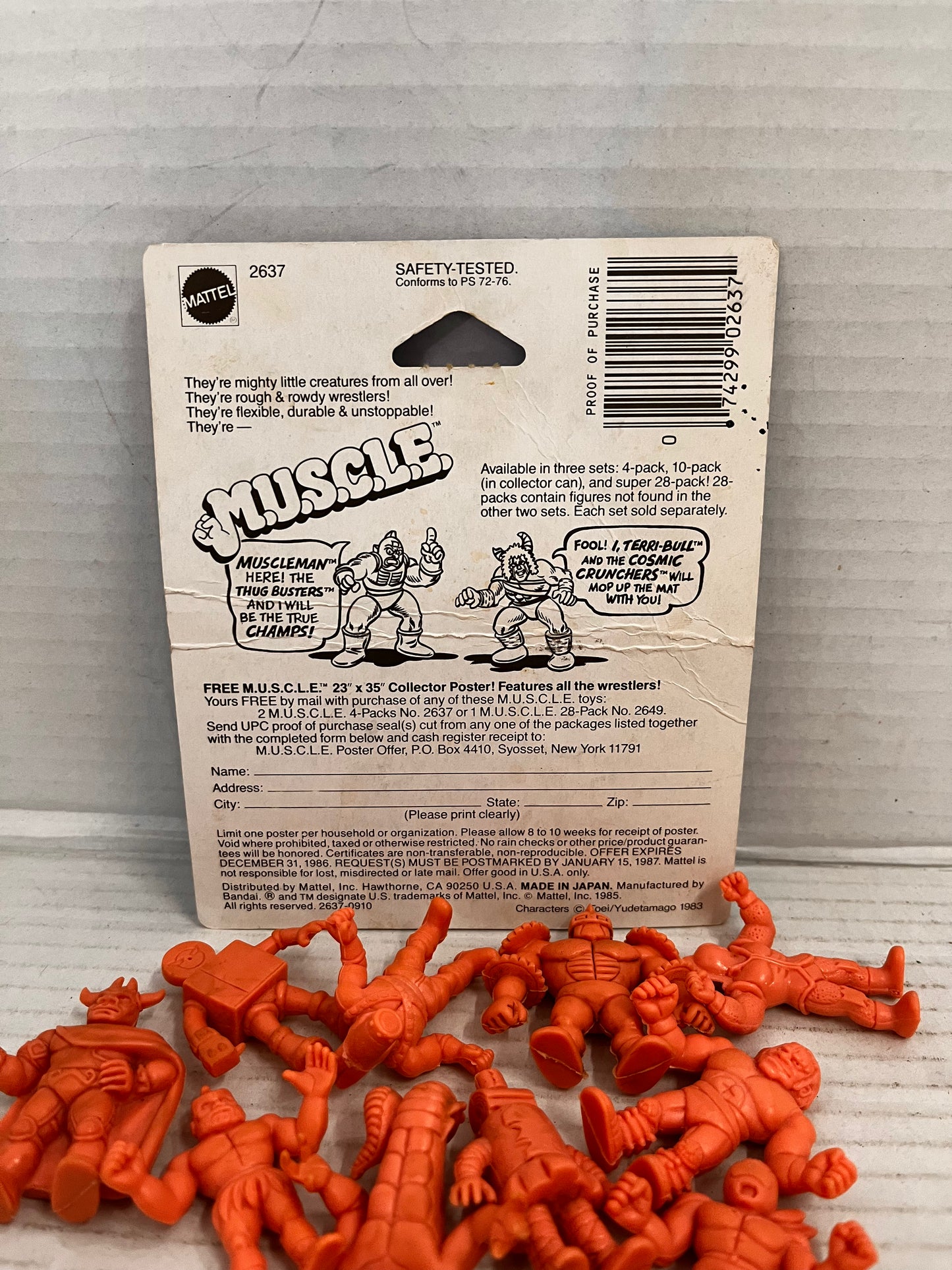 Mattel M.U.S.C.L.E. Men 10 Figures Flesh Muscle 1985 Wrestling