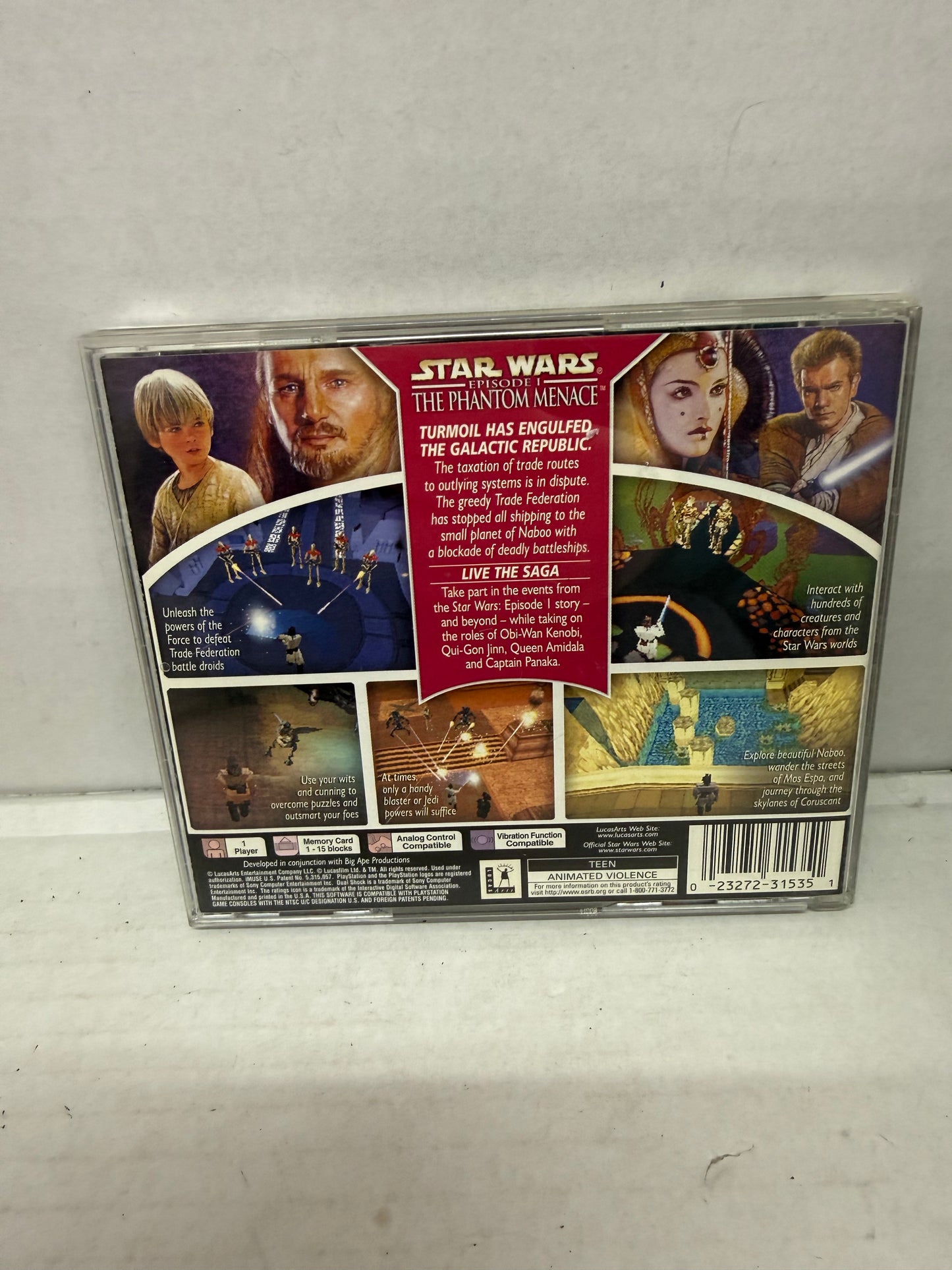 Star Wars Episode I The Phantom Menace (PlayStation 1 PS1, 1999) Black Label CIB