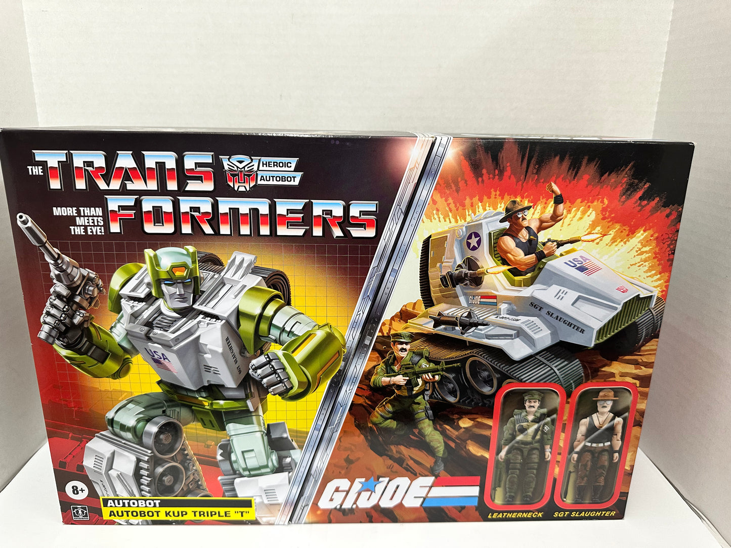 Transformers X GI Joe Autobot Kup Triple T W/ Sgt Slaughter & Leatherneck Hasbro