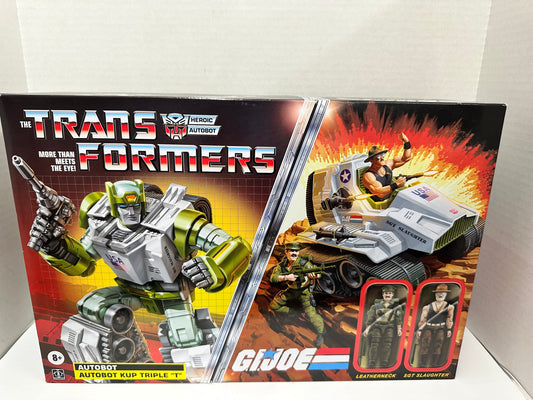Transformers X GI Joe Autobot Kup Triple T W/ Sgt Slaughter & Leatherneck Hasbro