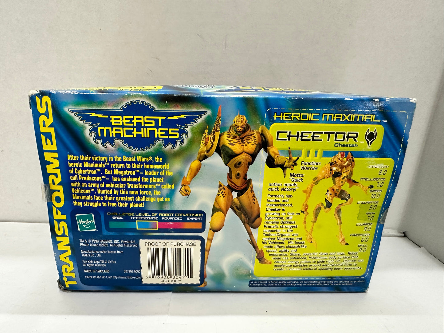 CHEETOR Transformers Beast Machines MISB Hasbro Mega wars Action Figure Maximal