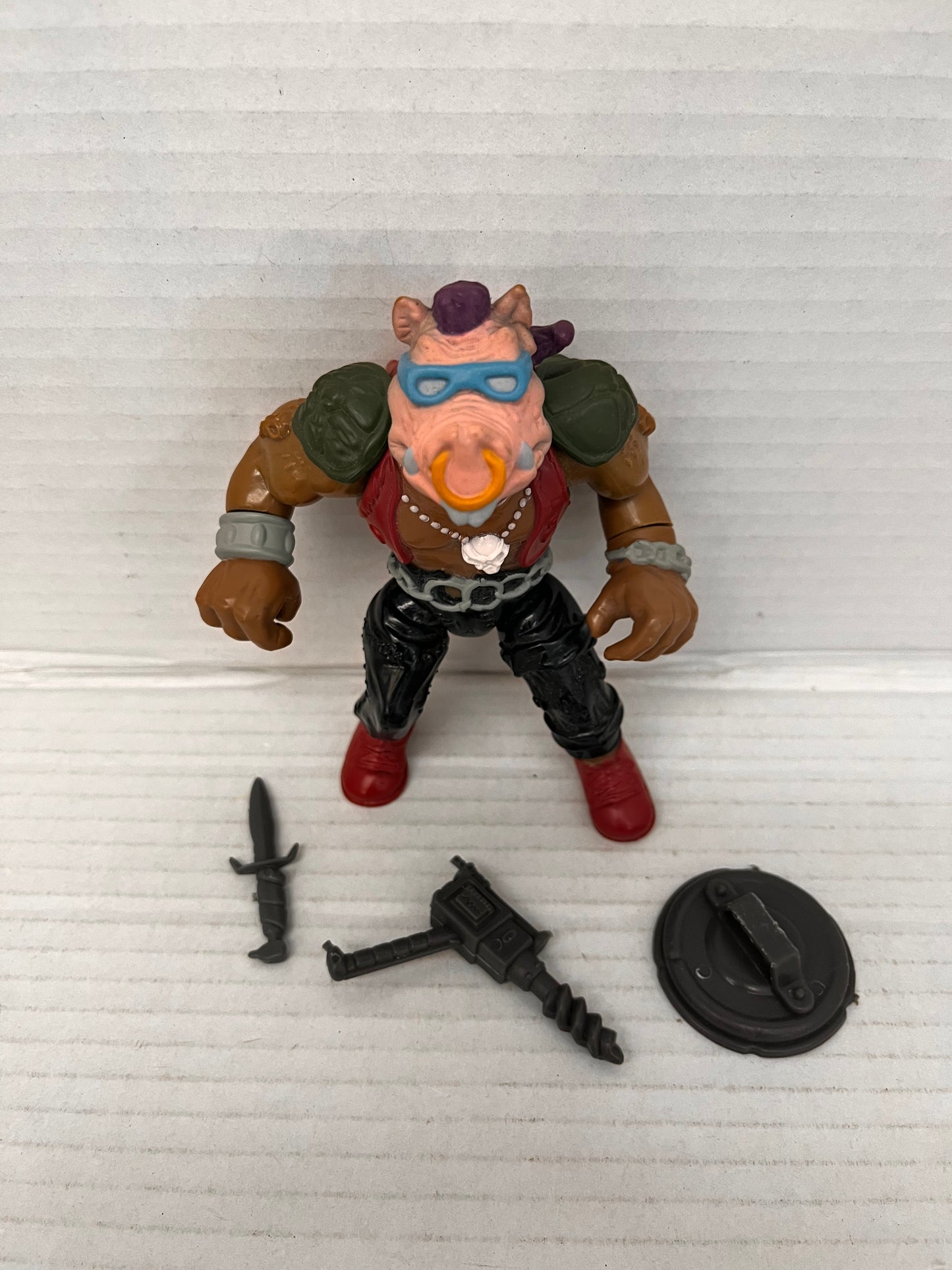1988 Playmates TMNT Hard Head Bebop Vintage Figure Loose Complete - #1