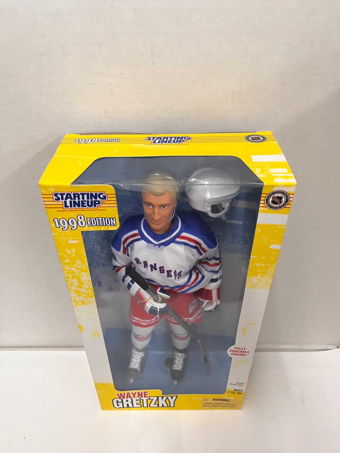 1998 Starting Lineup Wayne Gretzky 12" NHL Poseable Action Figure Sealed Rangers