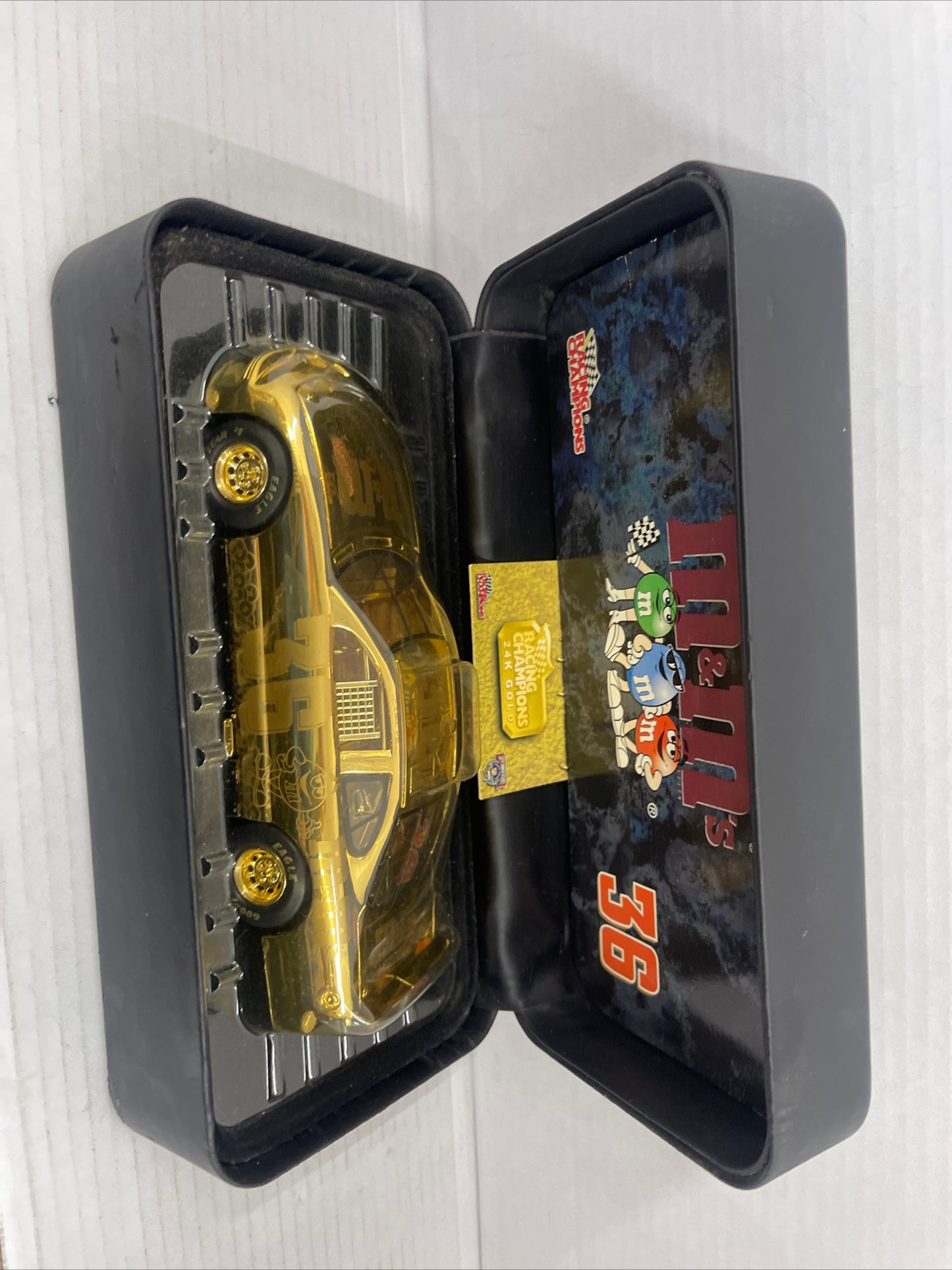 48-98 Nascar 50th Anniversary 24kt Gold #36 Chevy 1:24 Diecast Race w/case