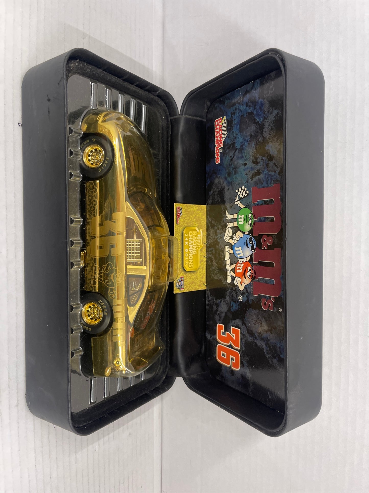 48-98 Nascar 50th Anniversary 24kt Gold #36 Chevy 1:24 Diecast Race w/case