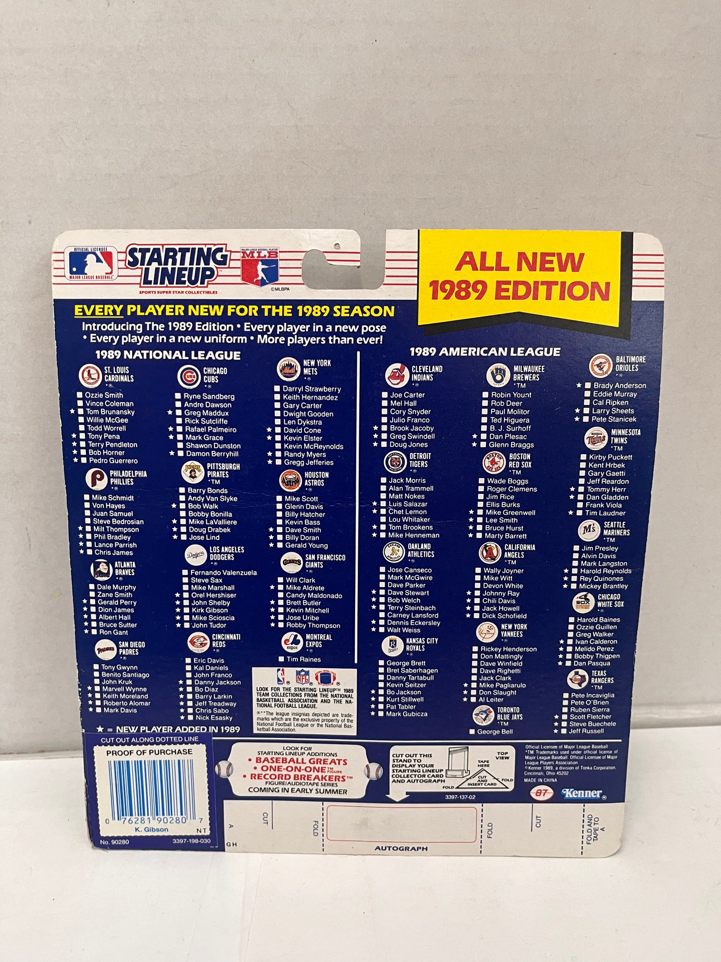 1989 Starting Lineup Baseball Kirk Gibson Los Angeles Dodgers