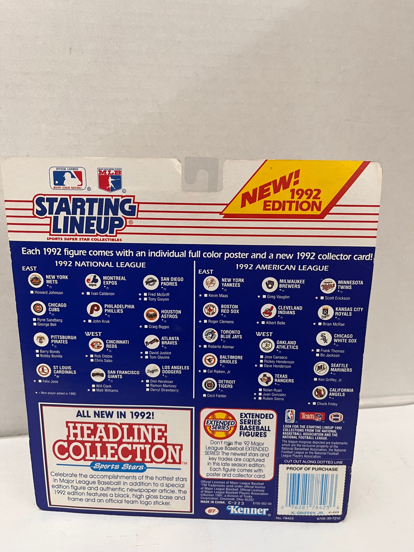 1991 MLB Starting Lineup - Ken Griffey Jr Seattle Mariners NEW SEALED