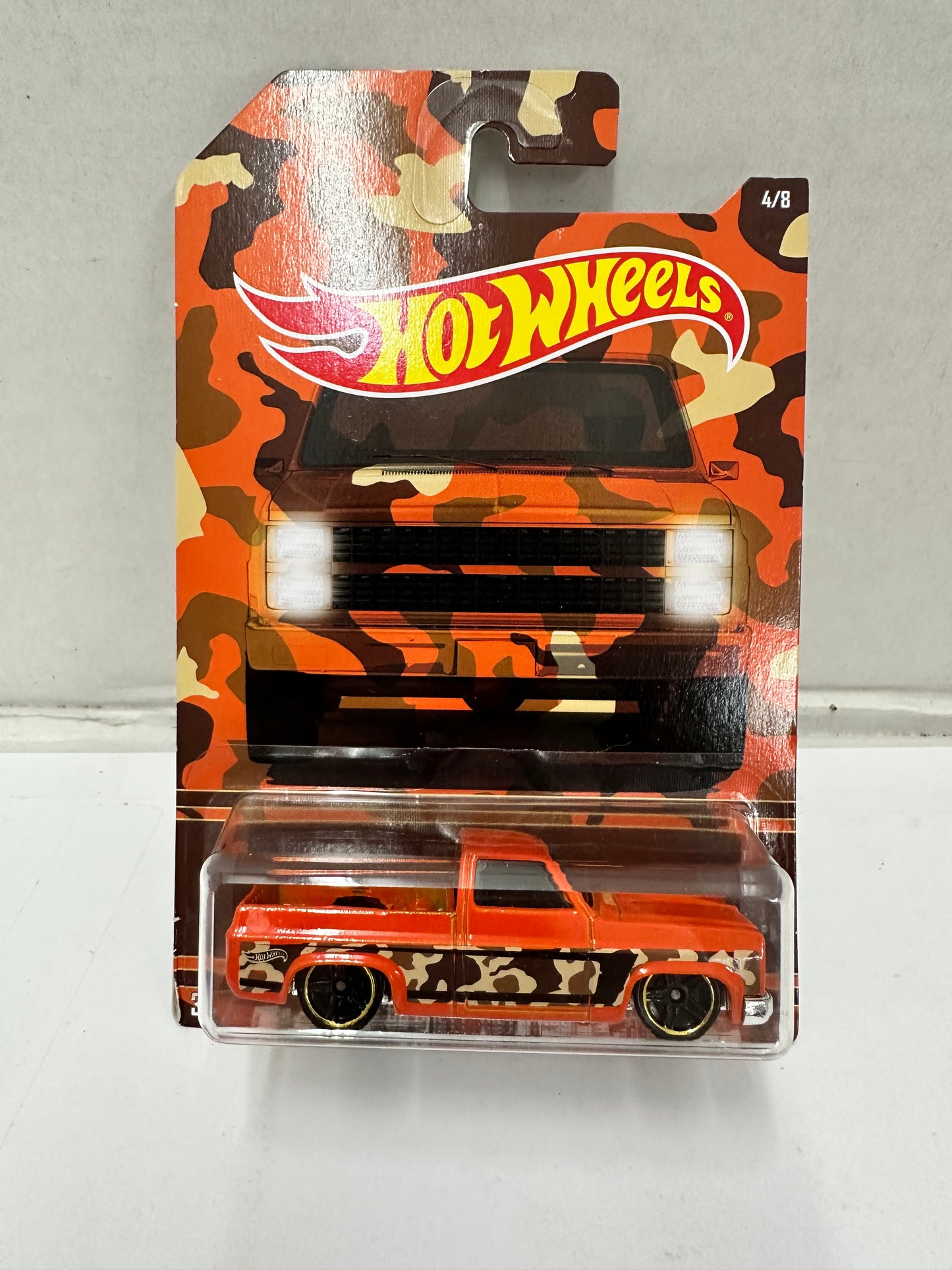 Hot Wheels 83 Chevy Silverado Camouflage Trucks Camo Orange