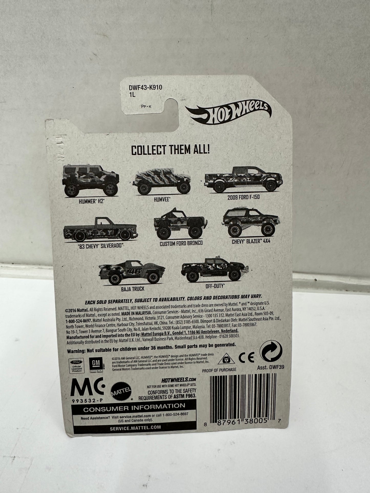 Hot Wheels 83 Chevy Silverado Camouflage Trucks Camo Orange