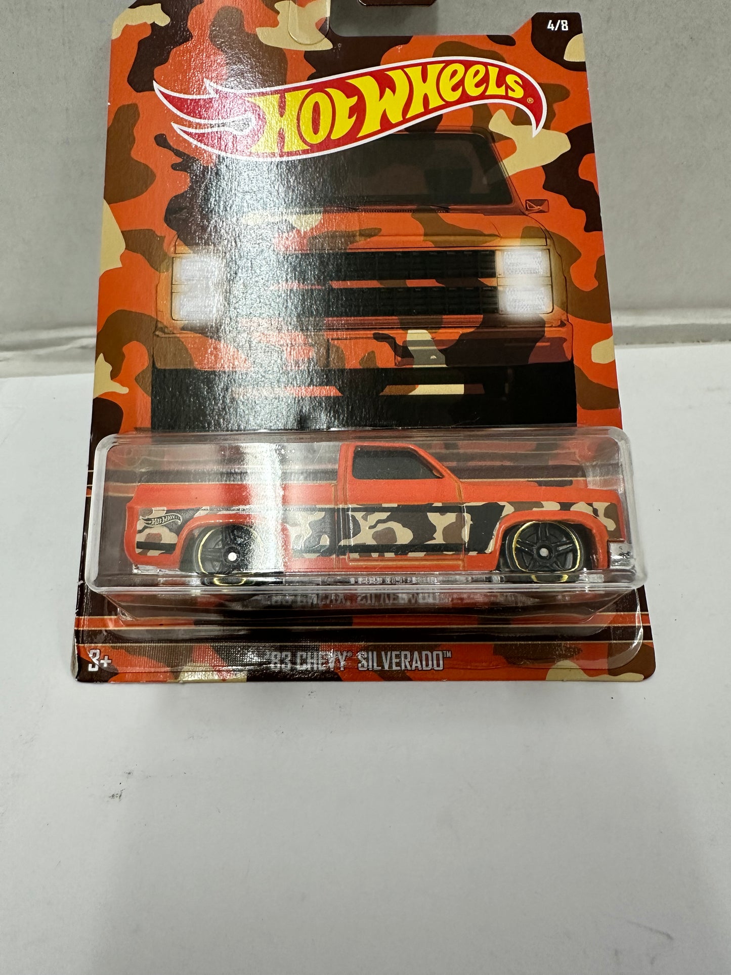 Hot Wheels 83 Chevy Silverado Camouflage Trucks Camo Orange