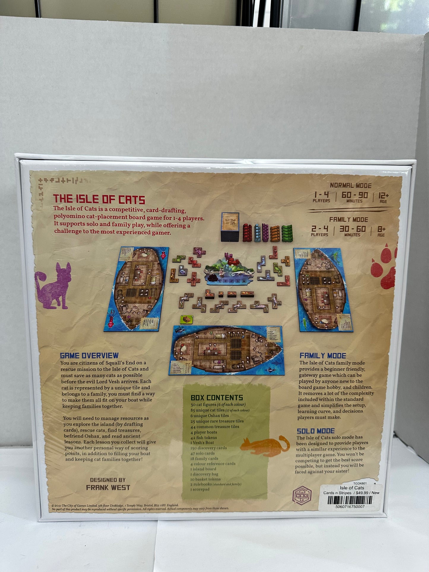 City Of Game Isle Of Cats Strategy Board Game Family Fun! New Sealed