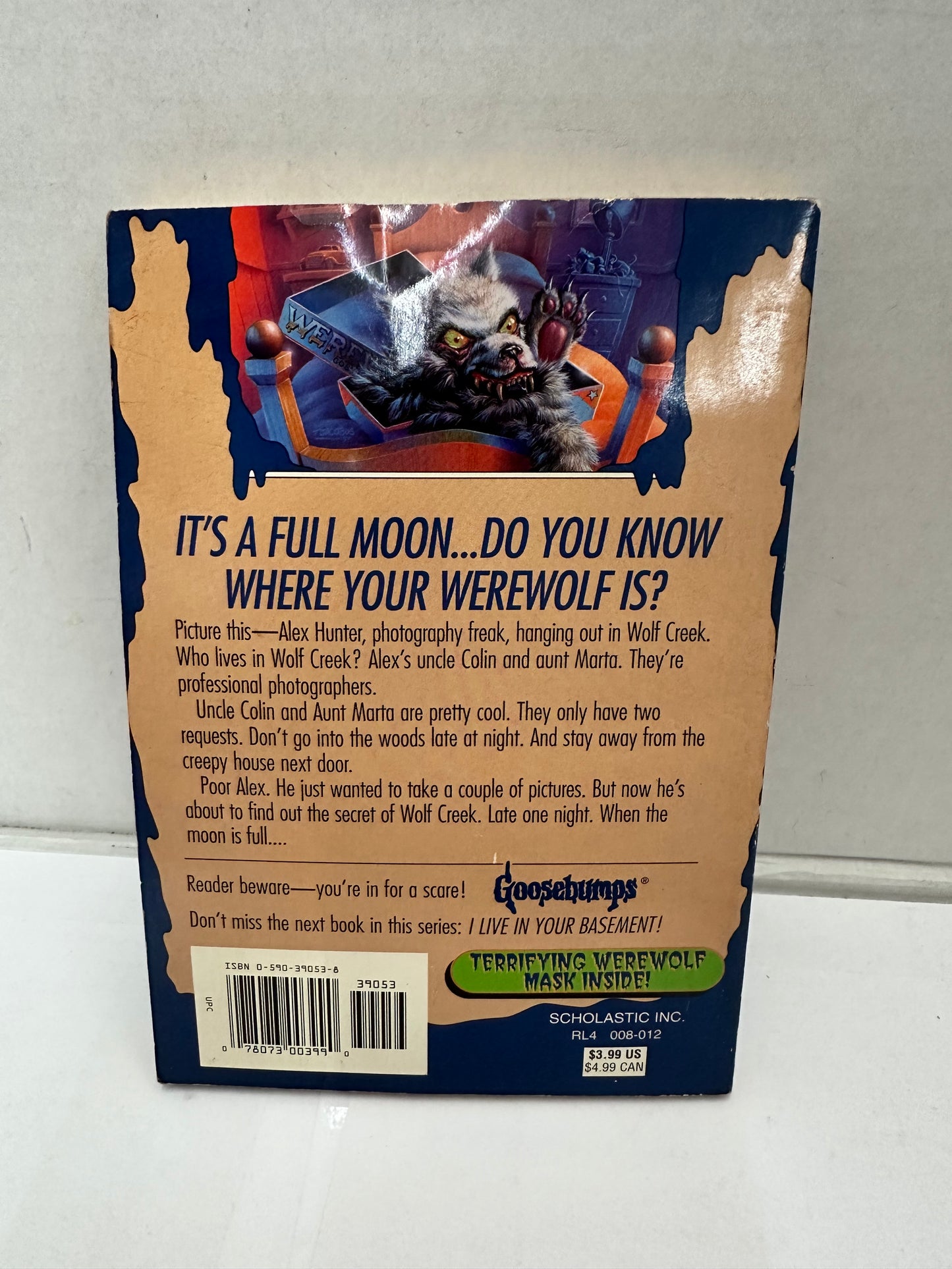 Goosebumps Werewolf Skin by R.L. Stine Scholastic Paperback #60 No Mask