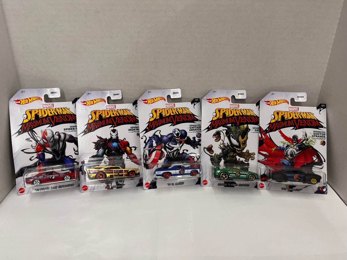 Hot Wheels Marvel Spider-man Maximum Venom Cars: Complete set of 5