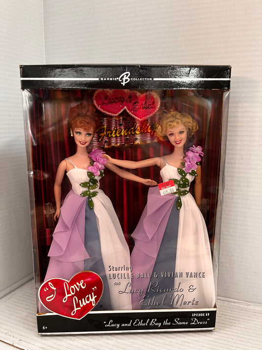 BARBIE I LOVE LUCY EPISODE #69 "LUCY & ETHEL BUY SAME DRESS" DOLL SET NIB
