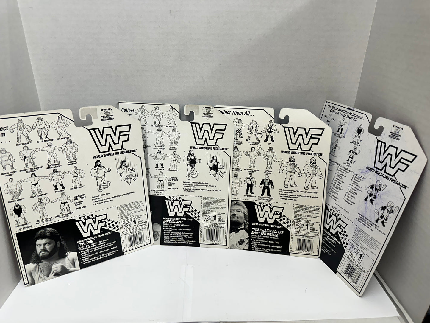 Lot 4 Hasbro WWF Wrestling Cards Back ONLY