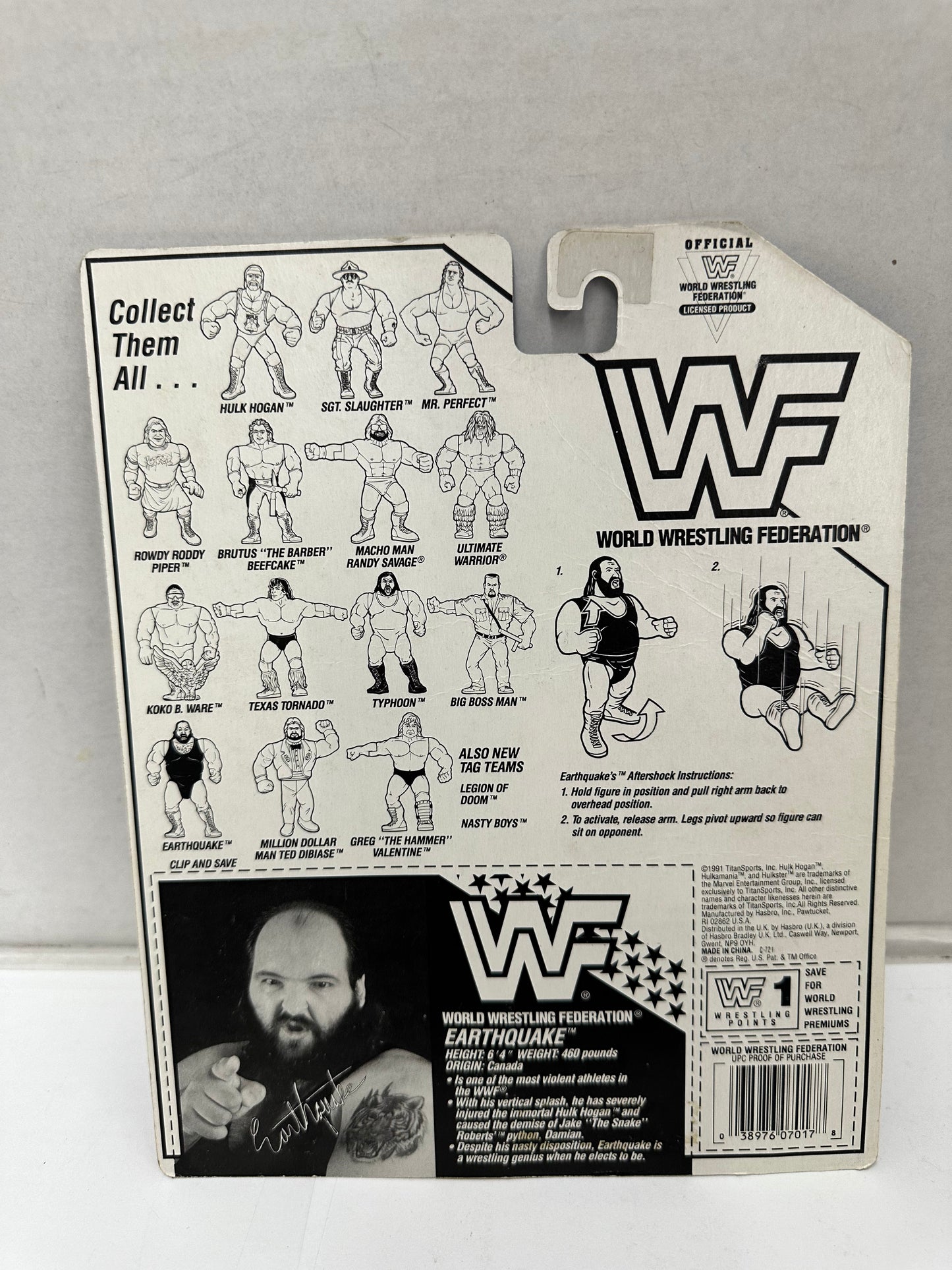 Lot 4 Hasbro WWF Wrestling Cards Back ONLY