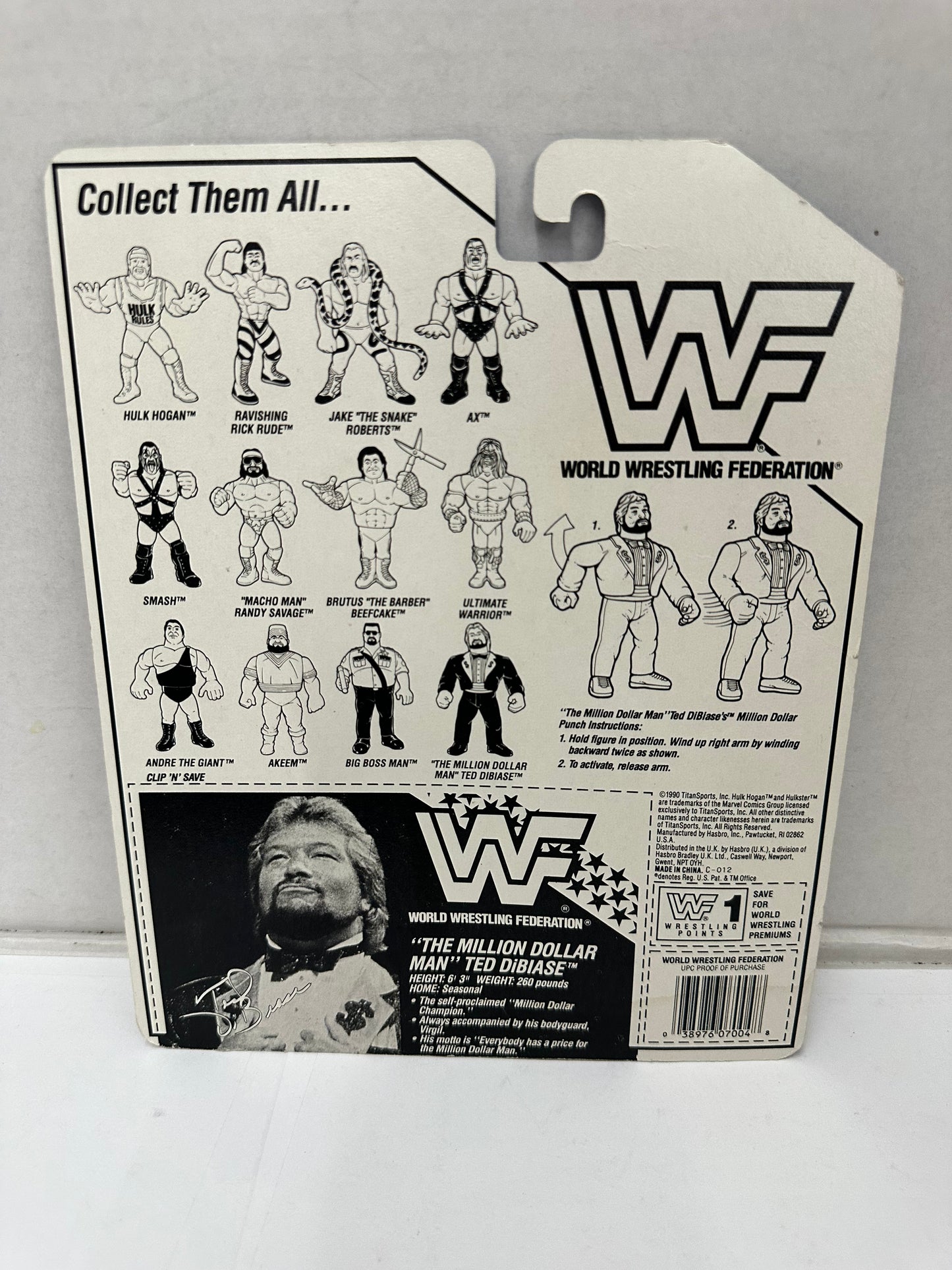Lot 4 Hasbro WWF Wrestling Cards Back ONLY