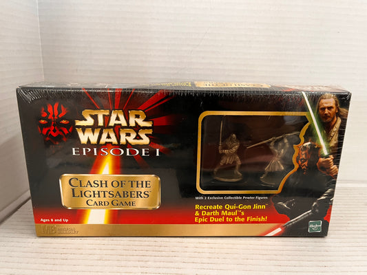 Star Wars Episode 1 Clash Of The Lightsabers Card Game Vintage 1999 W/ 2 Figures