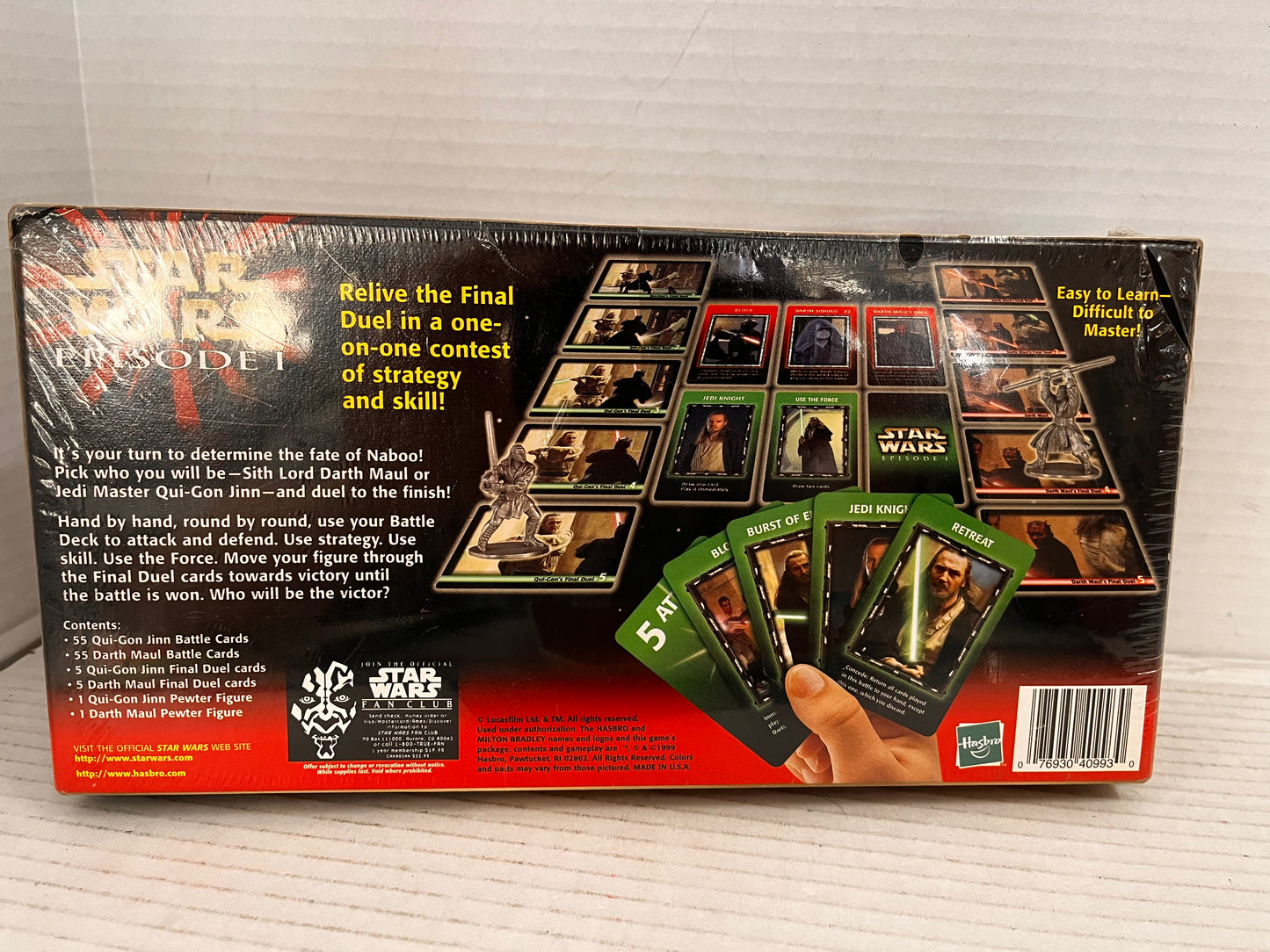 Star Wars Episode 1 Clash Of The Lightsabers Card Game Vintage 1999 W/ 2 Figures