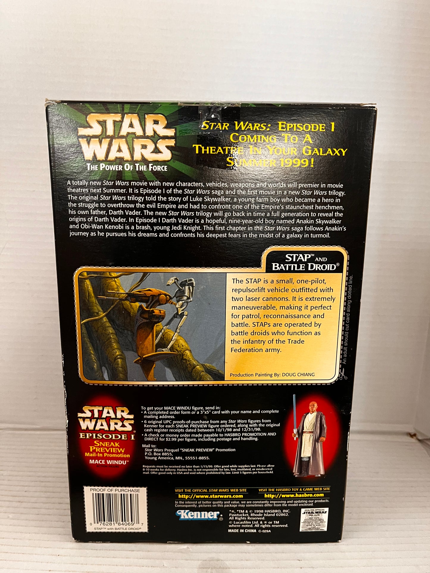 Star Wars STAP & BATTLE DROID w/ Firing Laser Missiles POWER OF THE FORCE Kenner