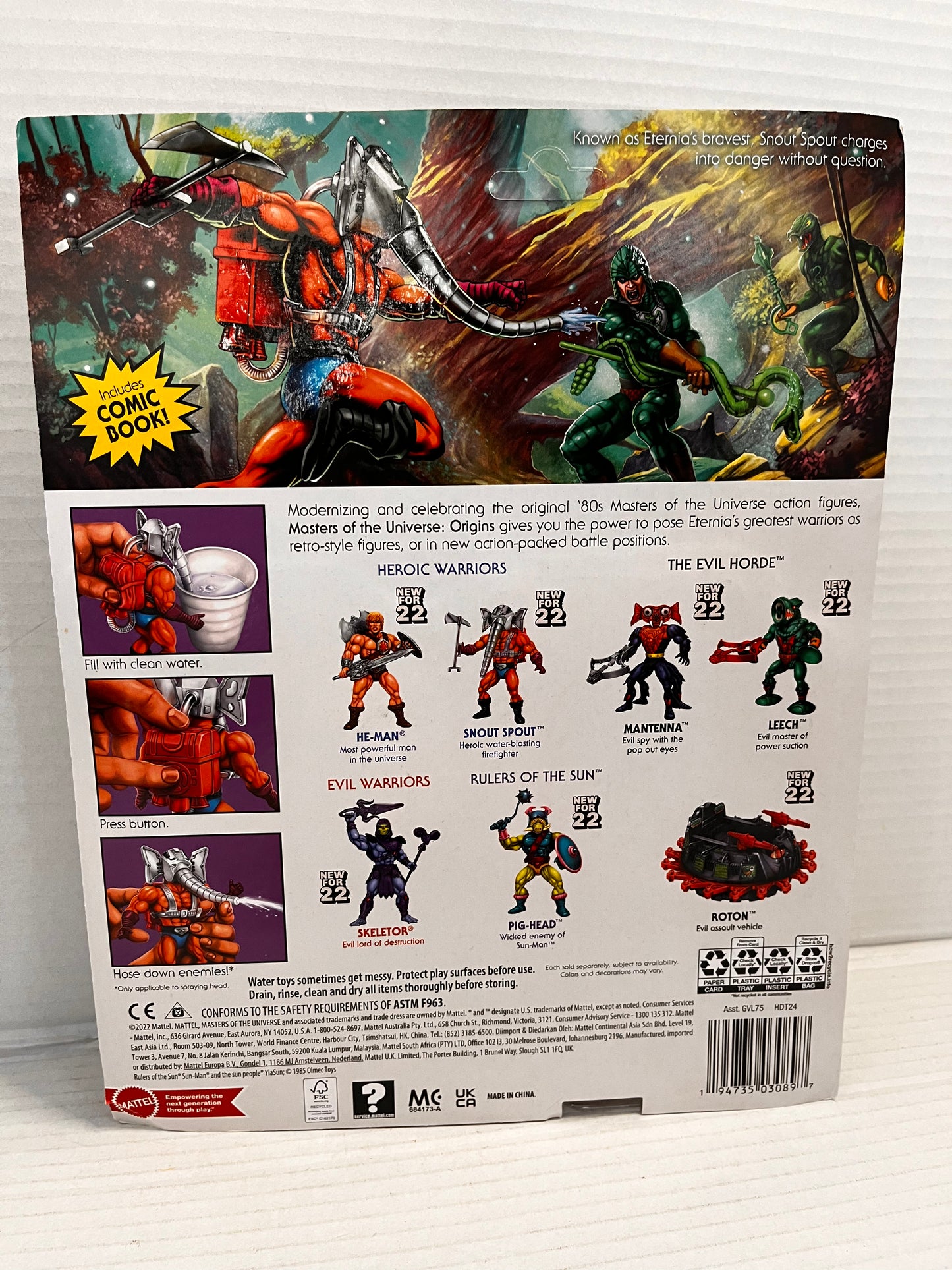 UNPUNCHED Mattel Masters of the Universe Snout Spout 7 in Action Figure
