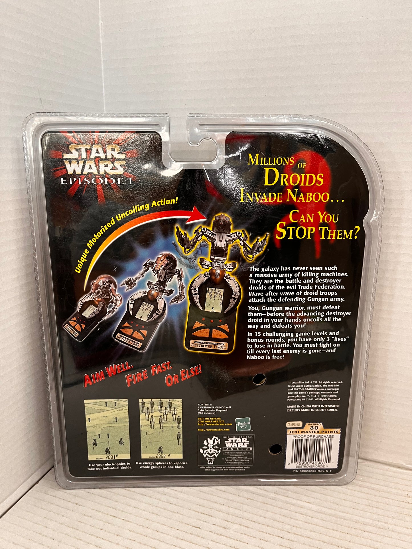Star Wars Episode 1 Electronic Hand-Held Destroyer Droid Game