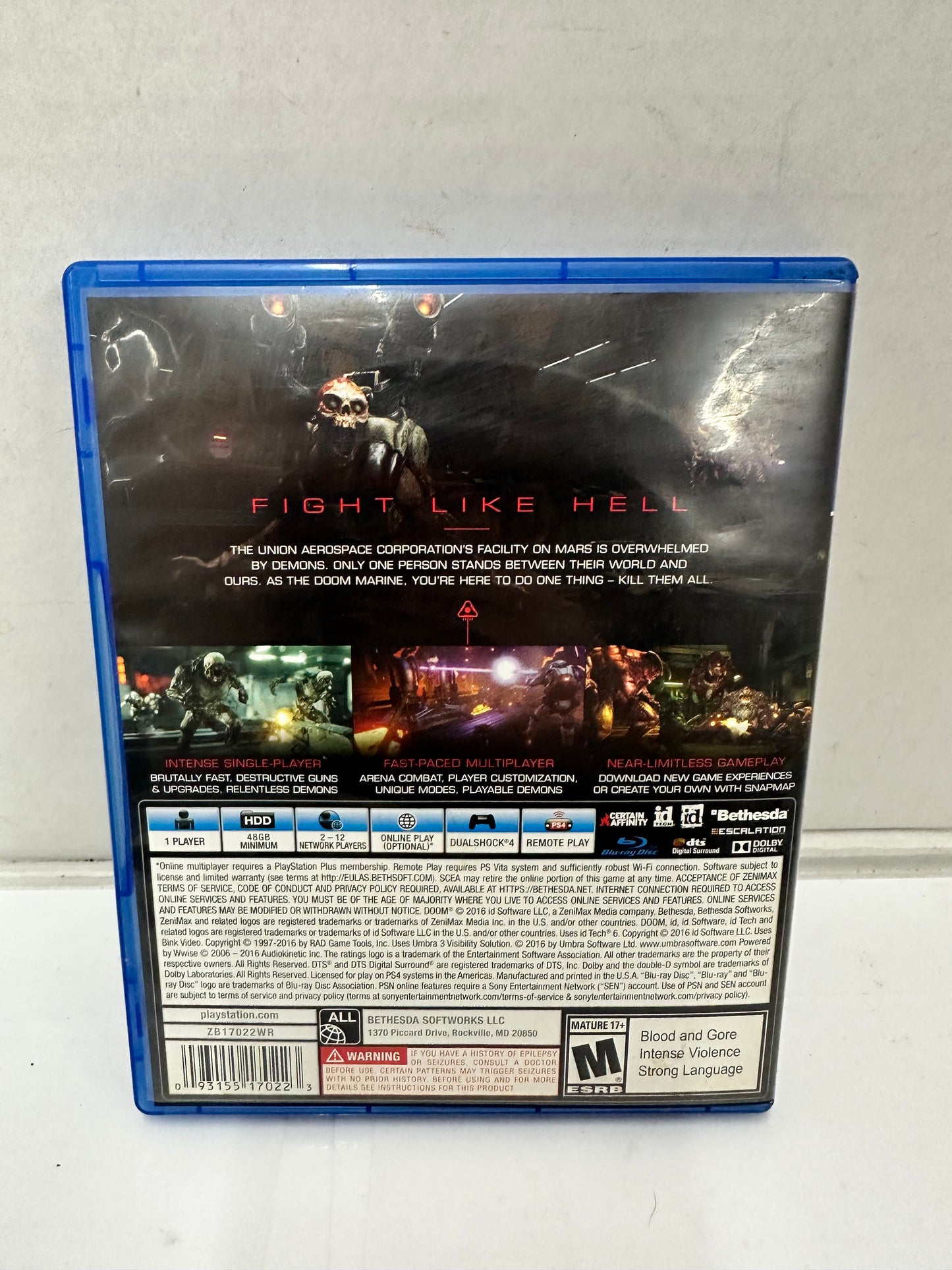 DOOM PS4 PlayStation 4 2016 Bethesda