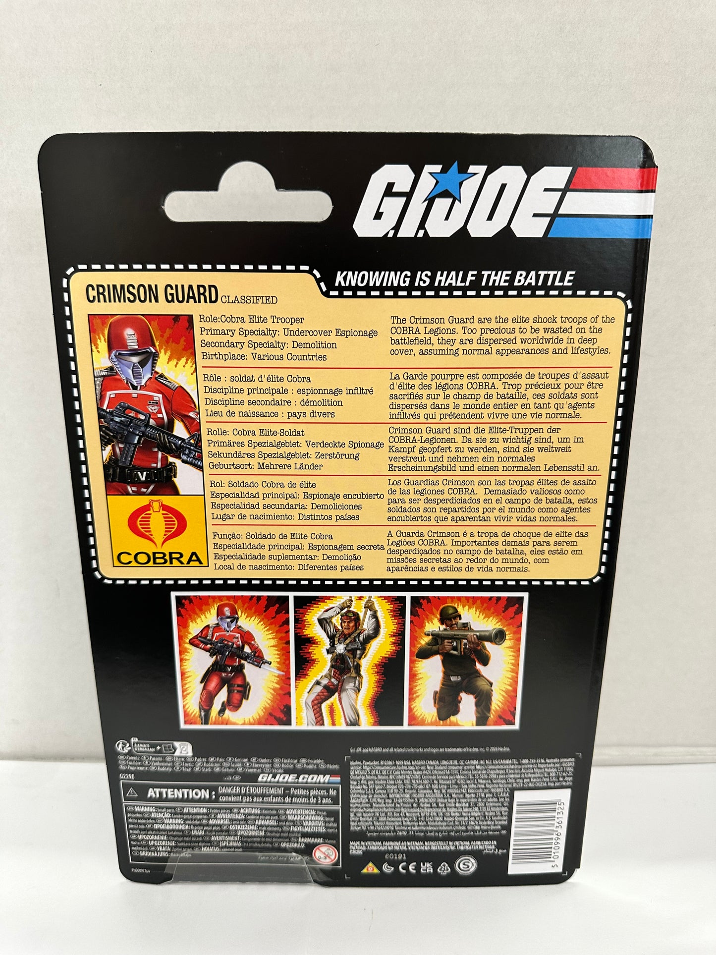 GI Joe Crimson Guard Classified Series Retro Cardback 6" Cobra Figure Hasbro