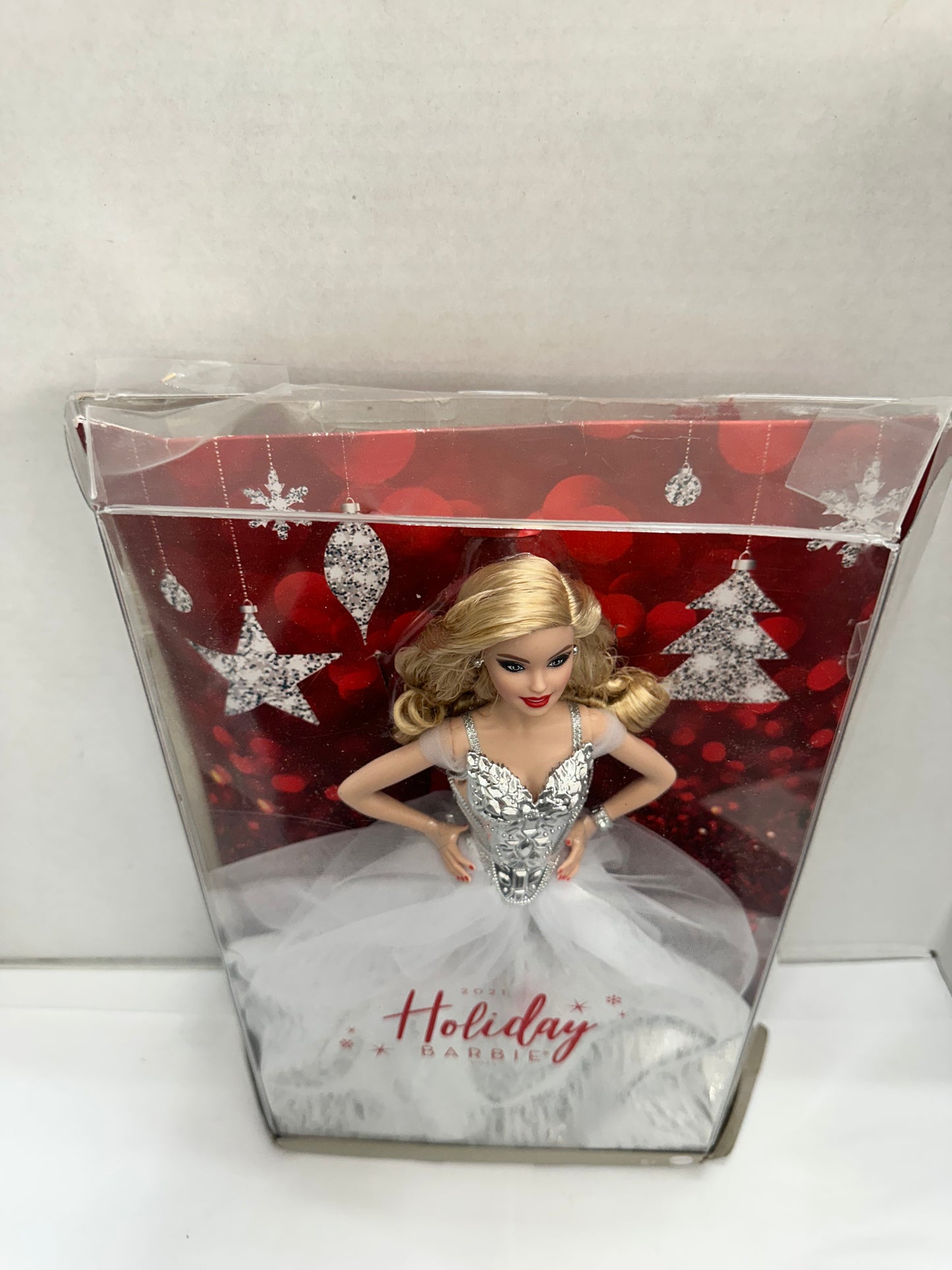 Barbie Signature 2021 Holiday Doll in Silver Gown Open Box Damage