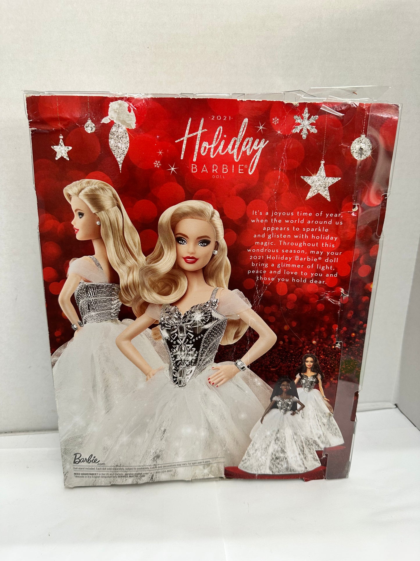 Barbie Signature 2021 Holiday Doll in Silver Gown Open Box Damage