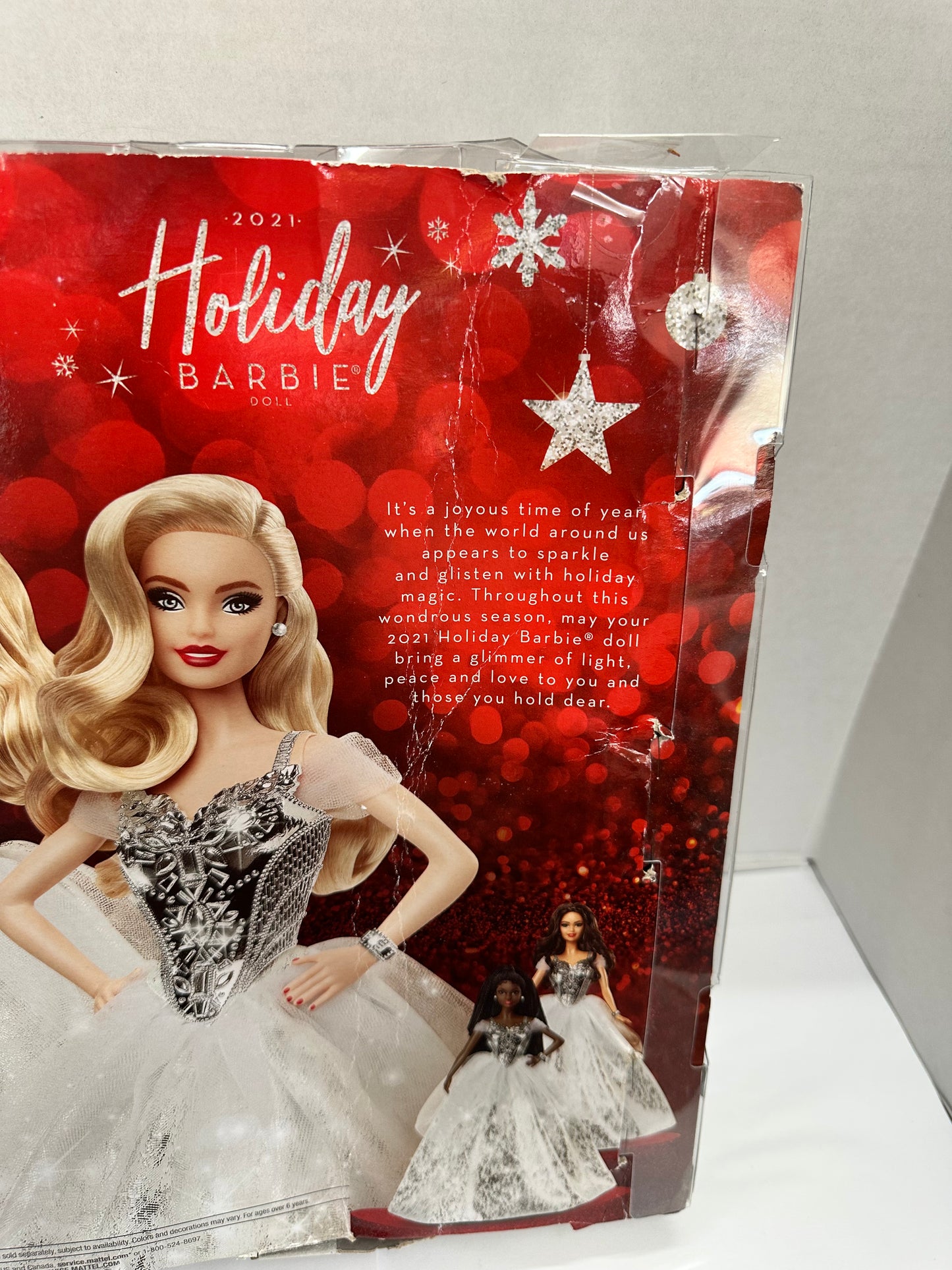 Barbie Signature 2021 Holiday Doll in Silver Gown Open Box Damage