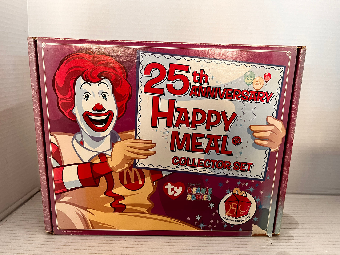 McDonalds 25th Anniversary Happy Meal Collectors Set TY Beanie Babies Set Box