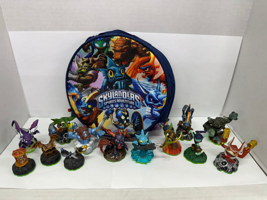 Skylanders Mixed Lot 13 Figures and Spyro's Adventure Carrying Case