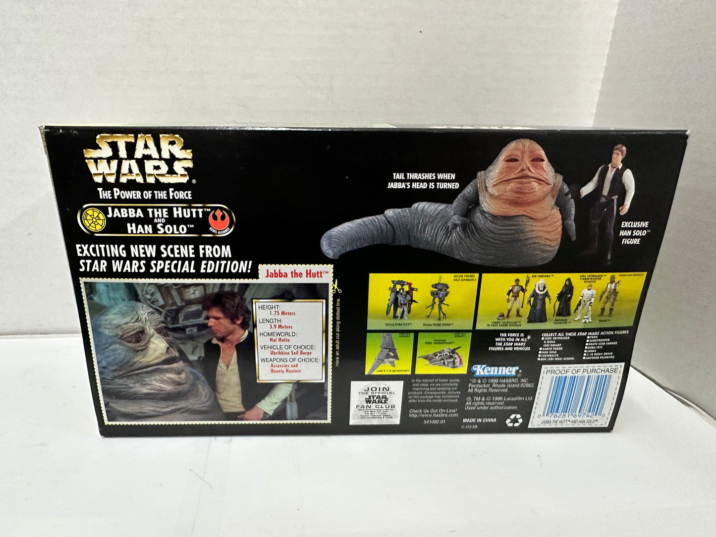 Star Wars The Power of the Force Jabba the Hutt and Han Solo Kenner 1997 Sealed
