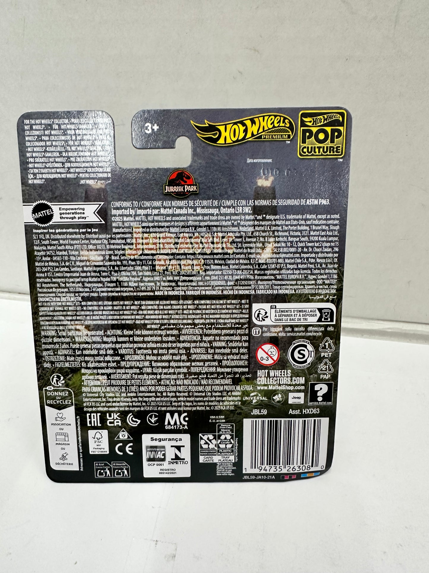 2025 Hot Wheels Premium Pop Culture Jurassic Park '92 Jeep Wrangler Sahara