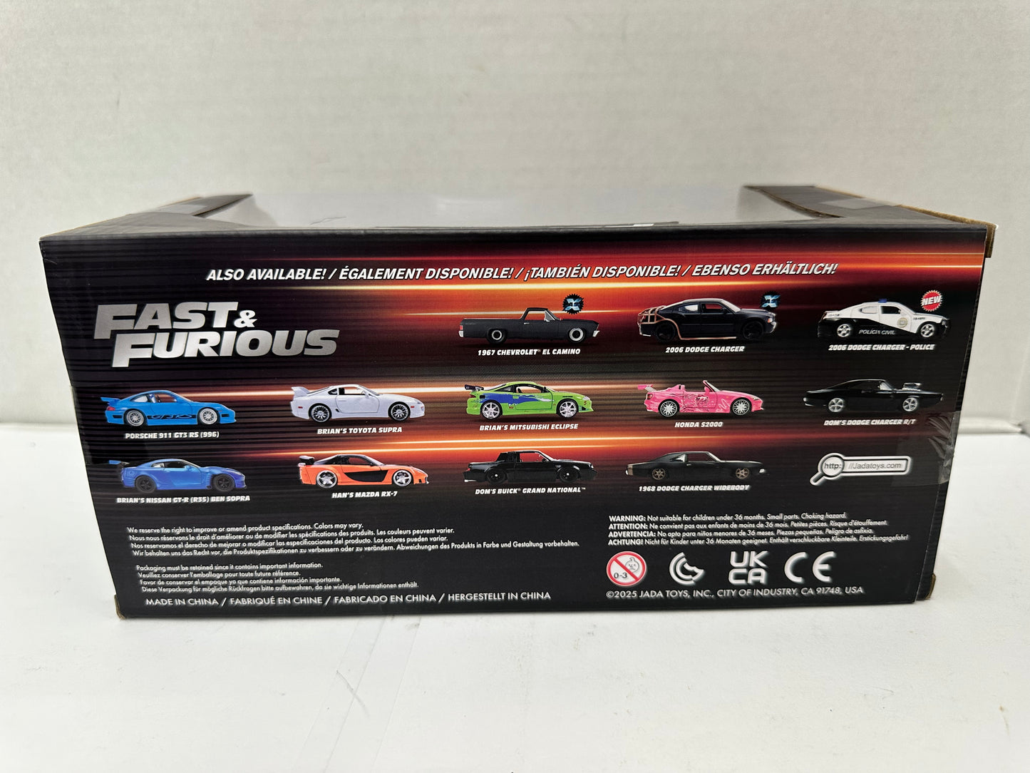 Jada Tys Fast & Furious Brian's Nissan Skyline GT-R R34 Die Cast Car - Silver