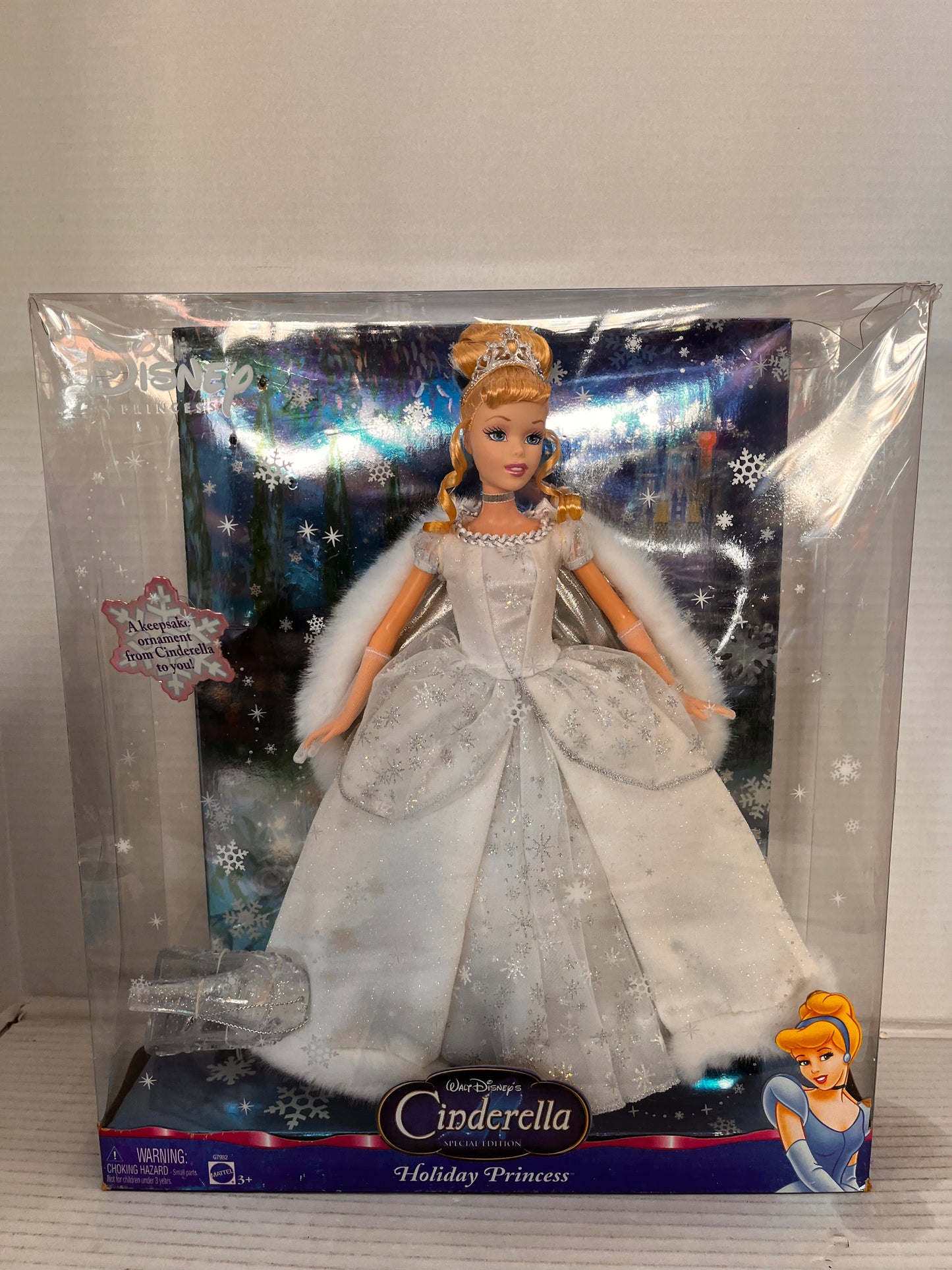 Walt Disney Holiday Princess Cinderella Barbie Doll & Ornament 2004 Mattel