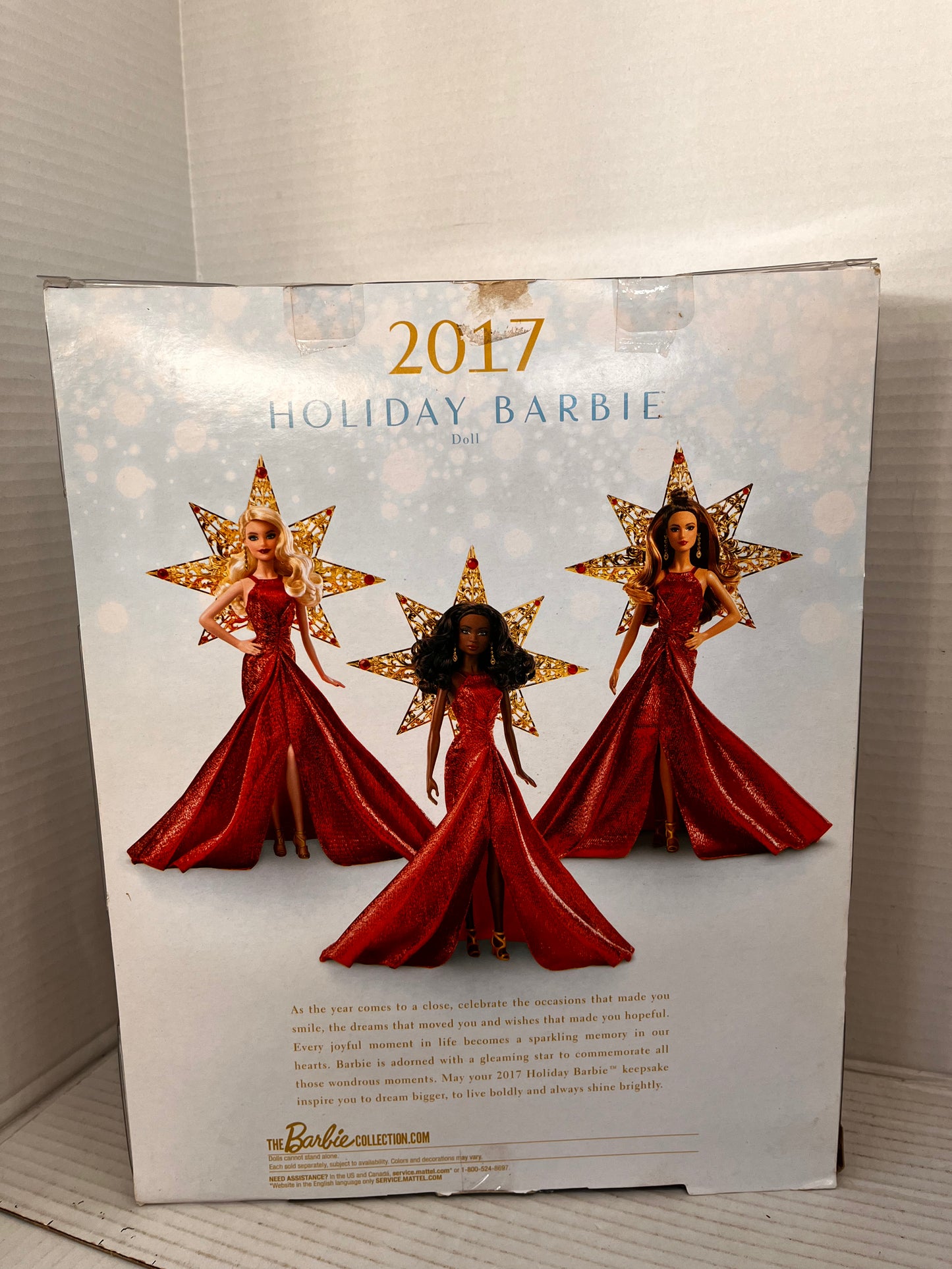 Holiday Barbie Christmas Doll African American Box Damaged