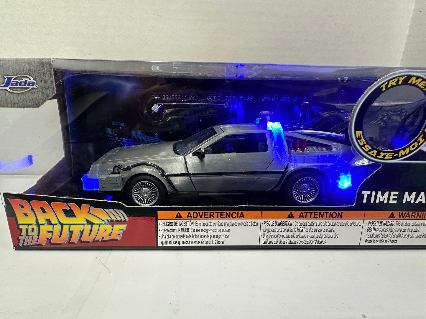 Jada Toys Back to the Future I Time Machine DeLorean light up