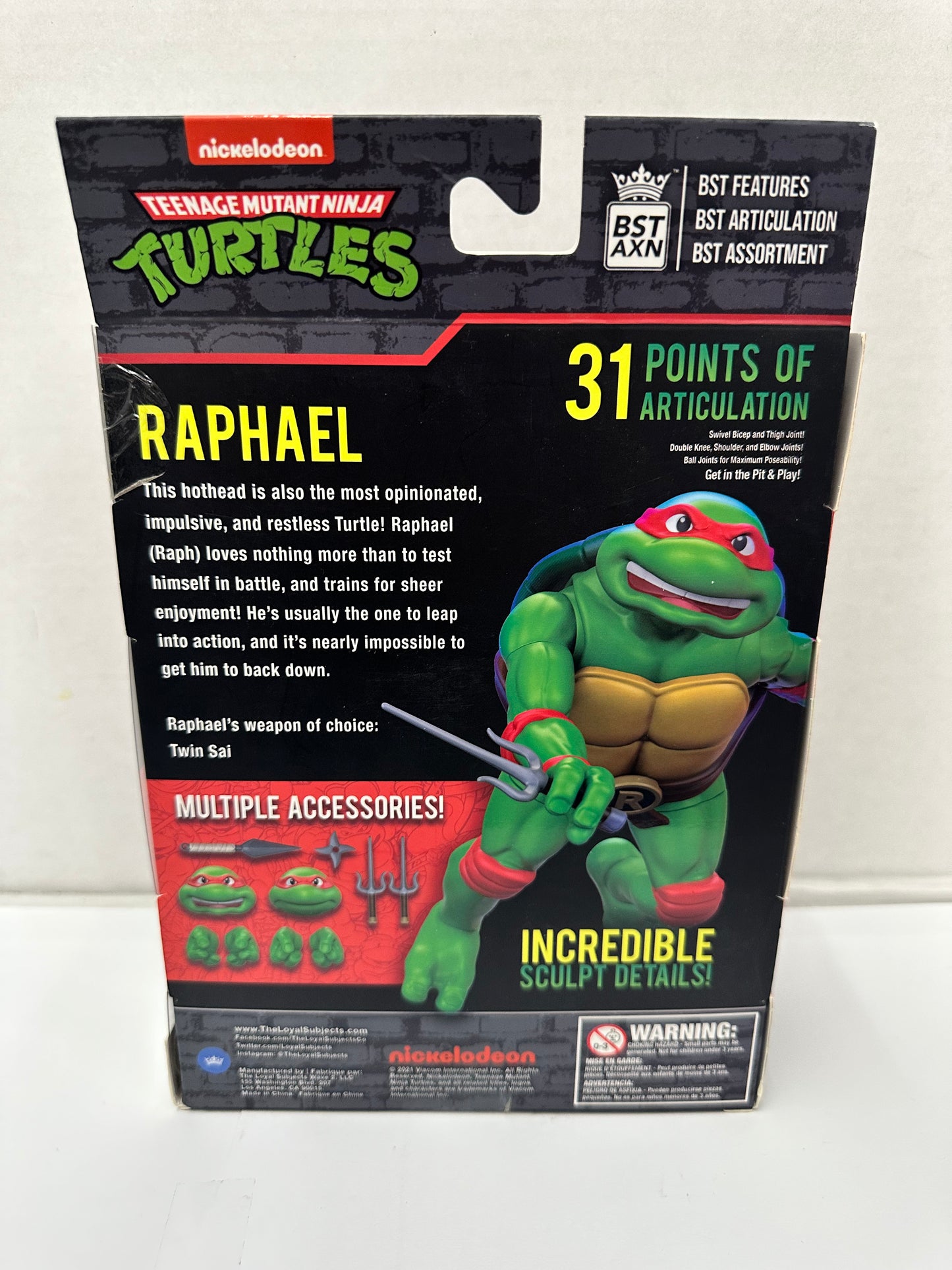 Teenage Mutant Ninja Turtles Raphael BST AXN Action Figure TMNT