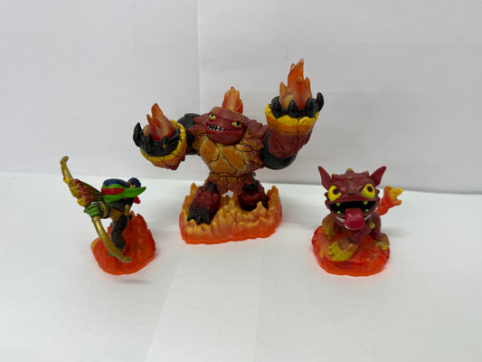 Skylanders Giants Fire Element Figures Bundle - Hot Head, Hot Dog, Flameslinger