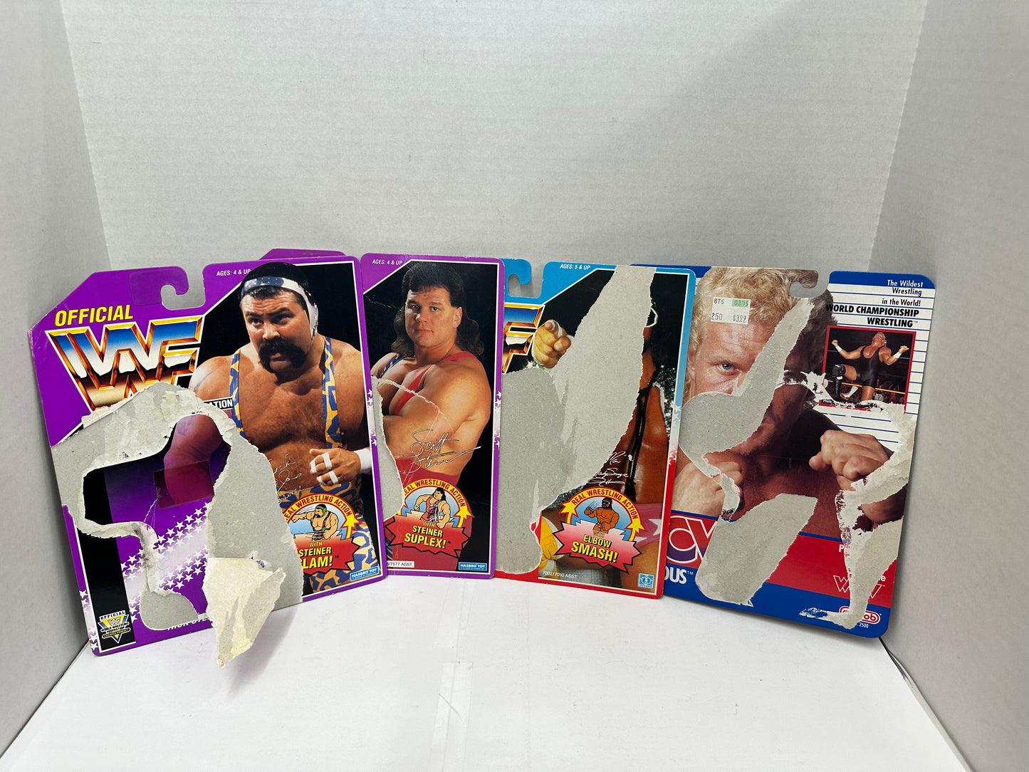 Lot 4 Hasbro WWF Wrestling Cards Back ONLY