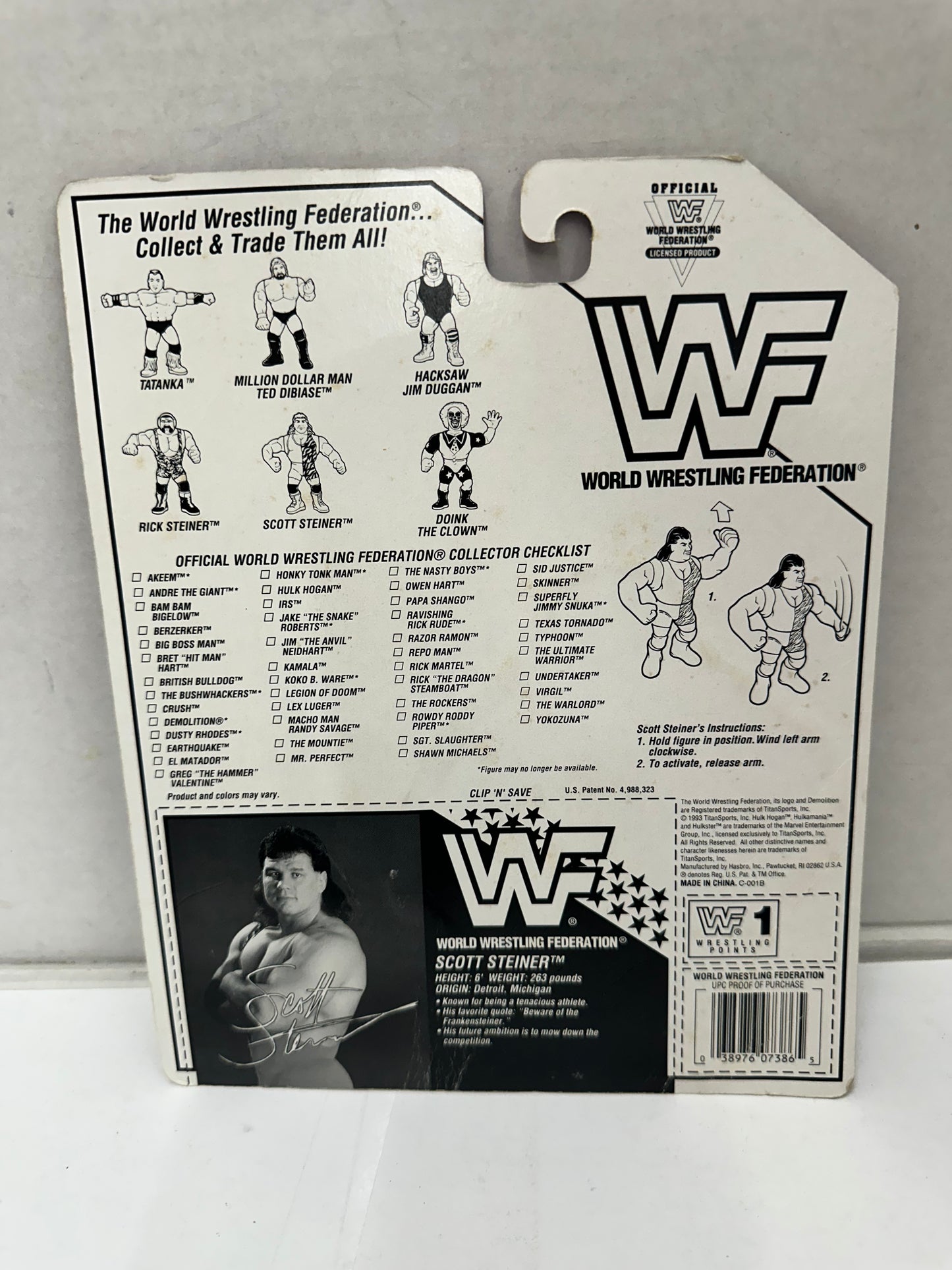 Lot 4 Hasbro WWF Wrestling Cards Back ONLY