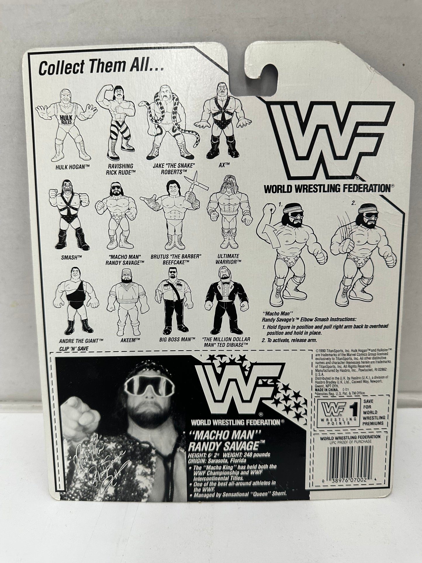 Lot 4 Hasbro WWF Wrestling Cards Back ONLY