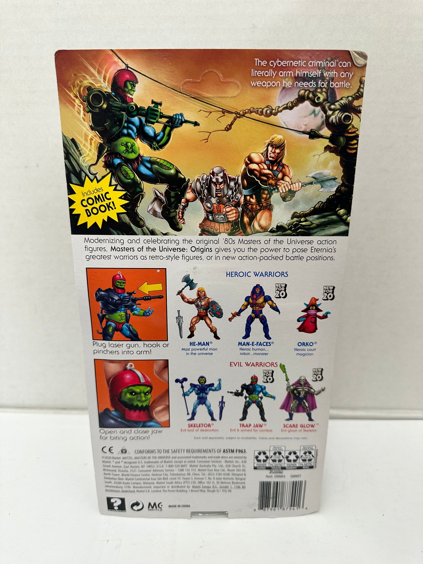 2020 Mattel Masters of the Universe MOTU Retro Play Trapjaw Figure Toy Unpunched